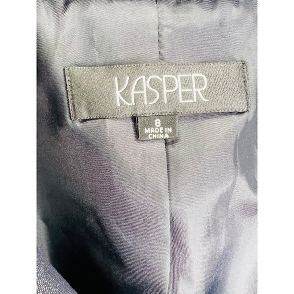 Kasper Tailored Blazer Pleated Waist Shield Buttons And Stitching Sz 8 NWOT - Picture 9 of 11